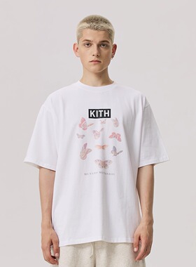 KITH box 25SS BUTTERFLY VINTAGE t恤蝴蝶彩蝶新款水洗短袖男女