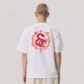 25SS蛇年植绒Box如意结花朵印花纯棉短袖 KITH Treats 男T恤女情侣