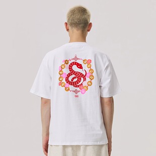 KITH Treats 25SS蛇年植绒Box如意结花朵印花纯棉短袖男T恤女情侣