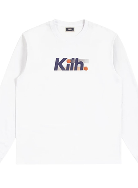 KITH 美式潮牌发泡印花长袖T恤男女秋新款复古套头纯色高街打底衫