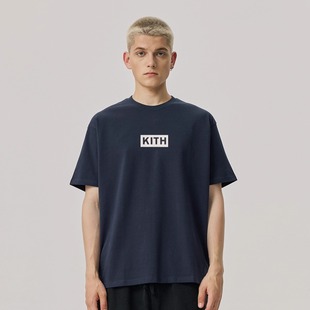 男重磅美潮圆领套头Tee恤情侣百搭打底衫 植绒印花短袖 女 box KITH