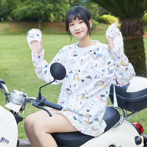 电动车防晒衣女纯棉长袖夏季披肩