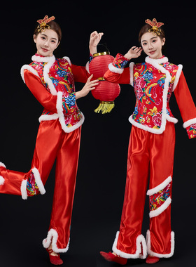秧歌服女2025新款开门红东北喜庆秧歌舞蹈服装扇子舞打鼓演出服冬