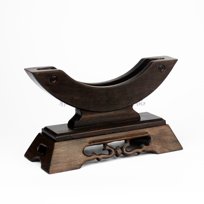 红木玉石平安扣摆件怀古支架底座