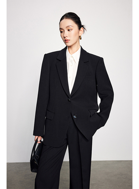 宽松西装套装女气质全开职场通勤流行简约宽松高端春秋款两件套