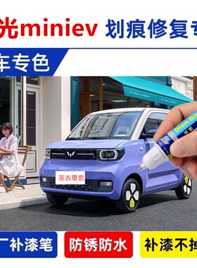 专用22款五菱宏光miniev汽车修补漆笔薰衣草紫色划痕修复自喷漆