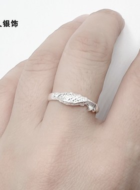 男女足银民族风鱼戒指手工