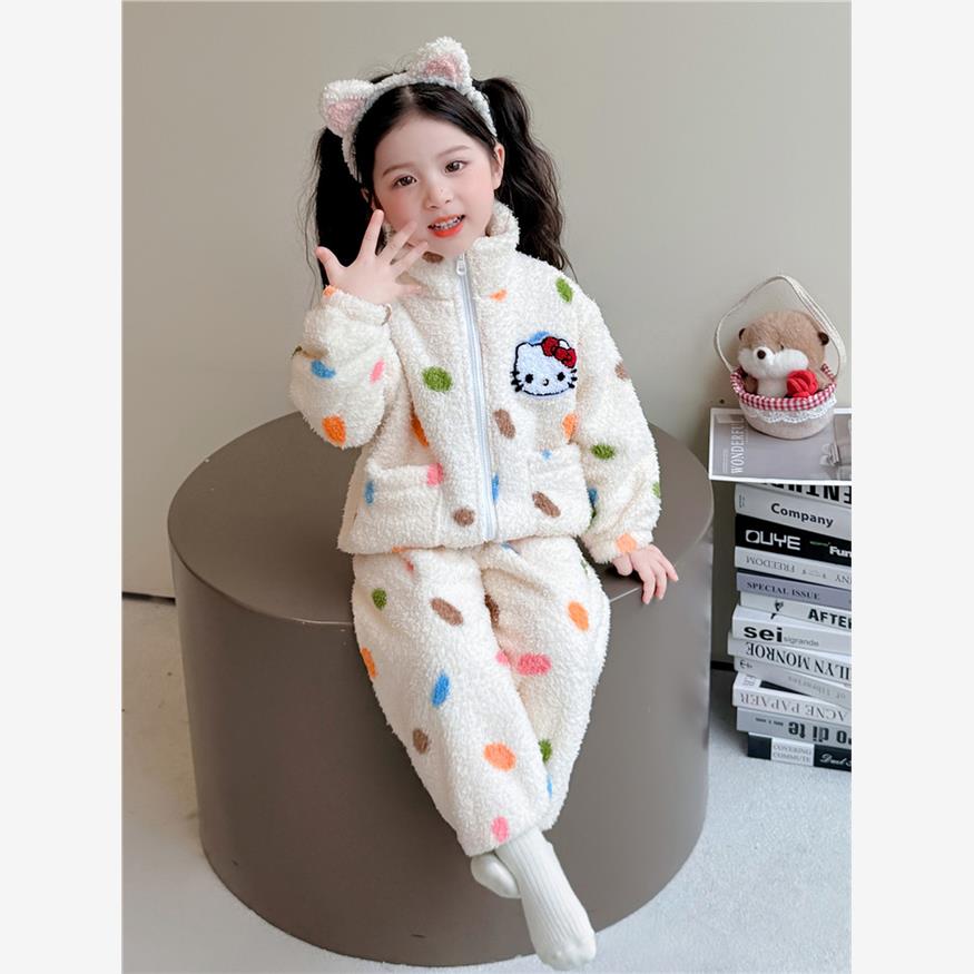 女童睡衣儿童珊瑚绒秋冬