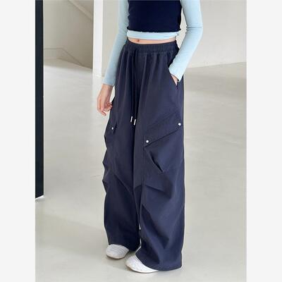 女童秋季弯刀裤2025新款中大儿童时尚工装裤爵士舞网红宽松长裤子