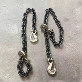 双头抓钩链条吊索具双钩羊角钩抓钩拖车捆绑链石头链条卸钢筋吊具