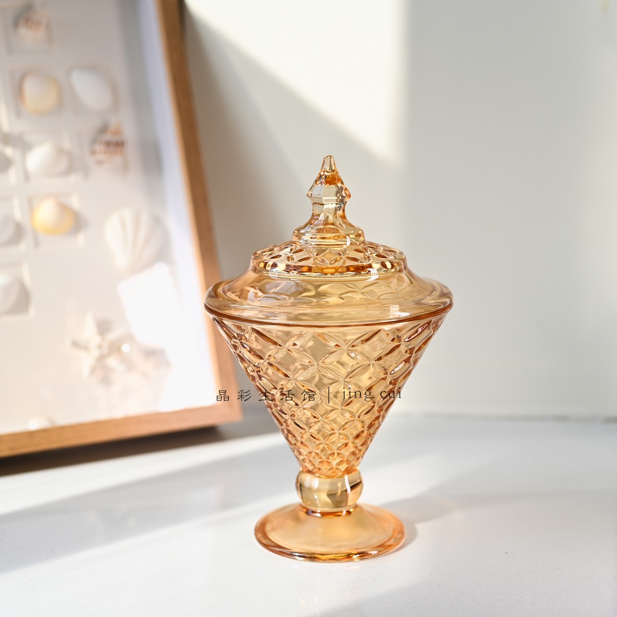 ins风玻璃收纳罐创意彩色首饰盒收纳盒摆设器皿拍摄道具摆件