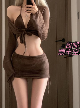 纯欲天花板分体泳衣女