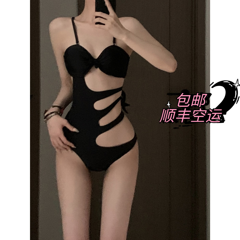 工艺敲复杂的绑带设计连体泳衣