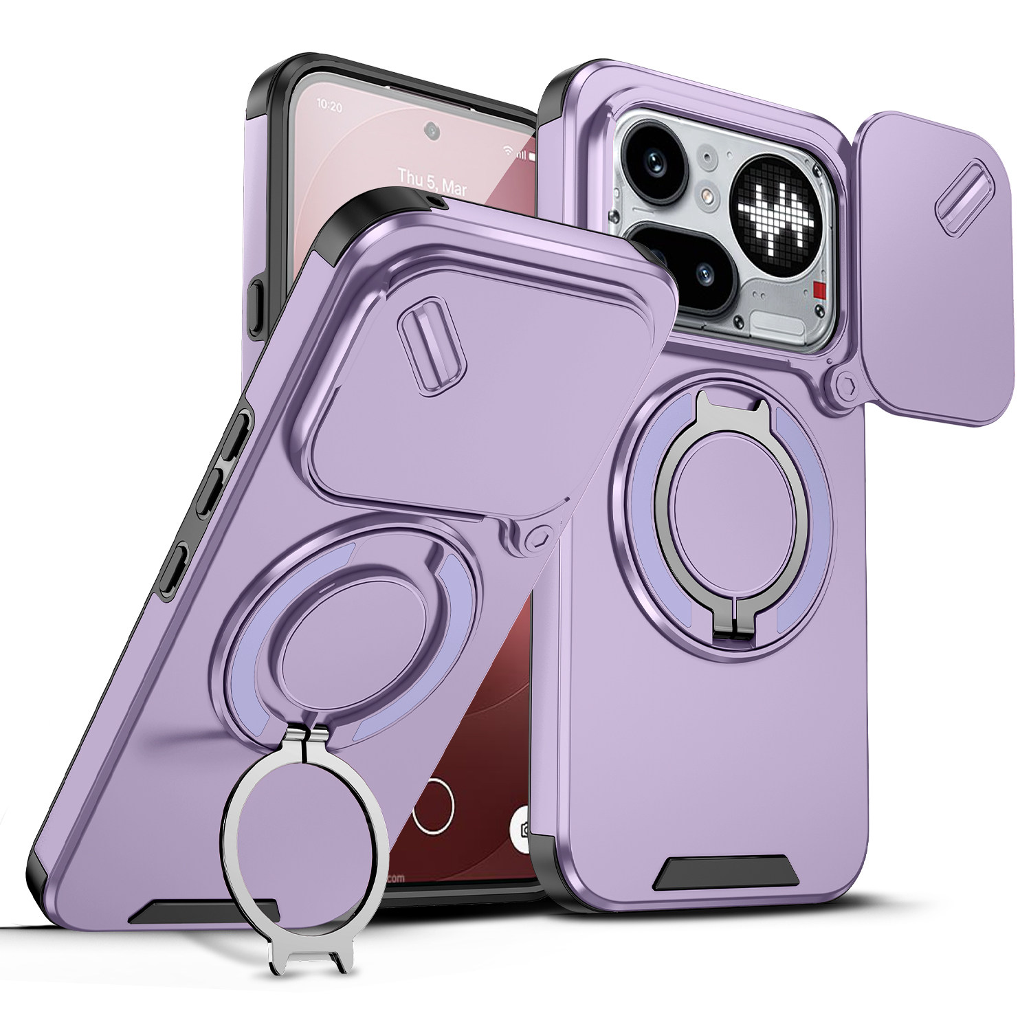 高级滑盖镜头适用nothing phone4A手机壳支架一体nothing phone4A pro摄像头推拉窗全包旋转支架全包保护套潮