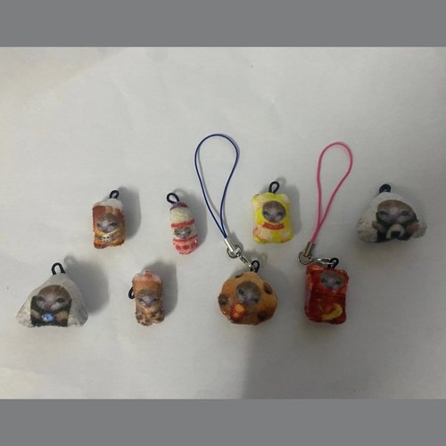 超奇怪！香蕉猫挂件钥匙扣系列超小手缝娃娃挂件鸡腿猫披萨猫