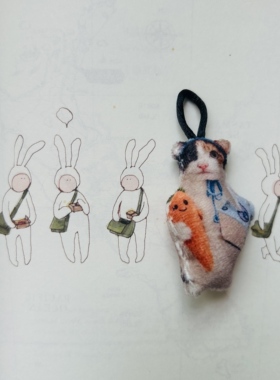萝卜纸巾猫挂件萝卜纸巾猫钥匙扣迷你挂件定制宠物定制一件定制