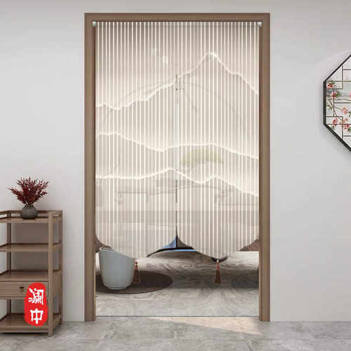 澜中2014布艺透明半截挂帘门帘