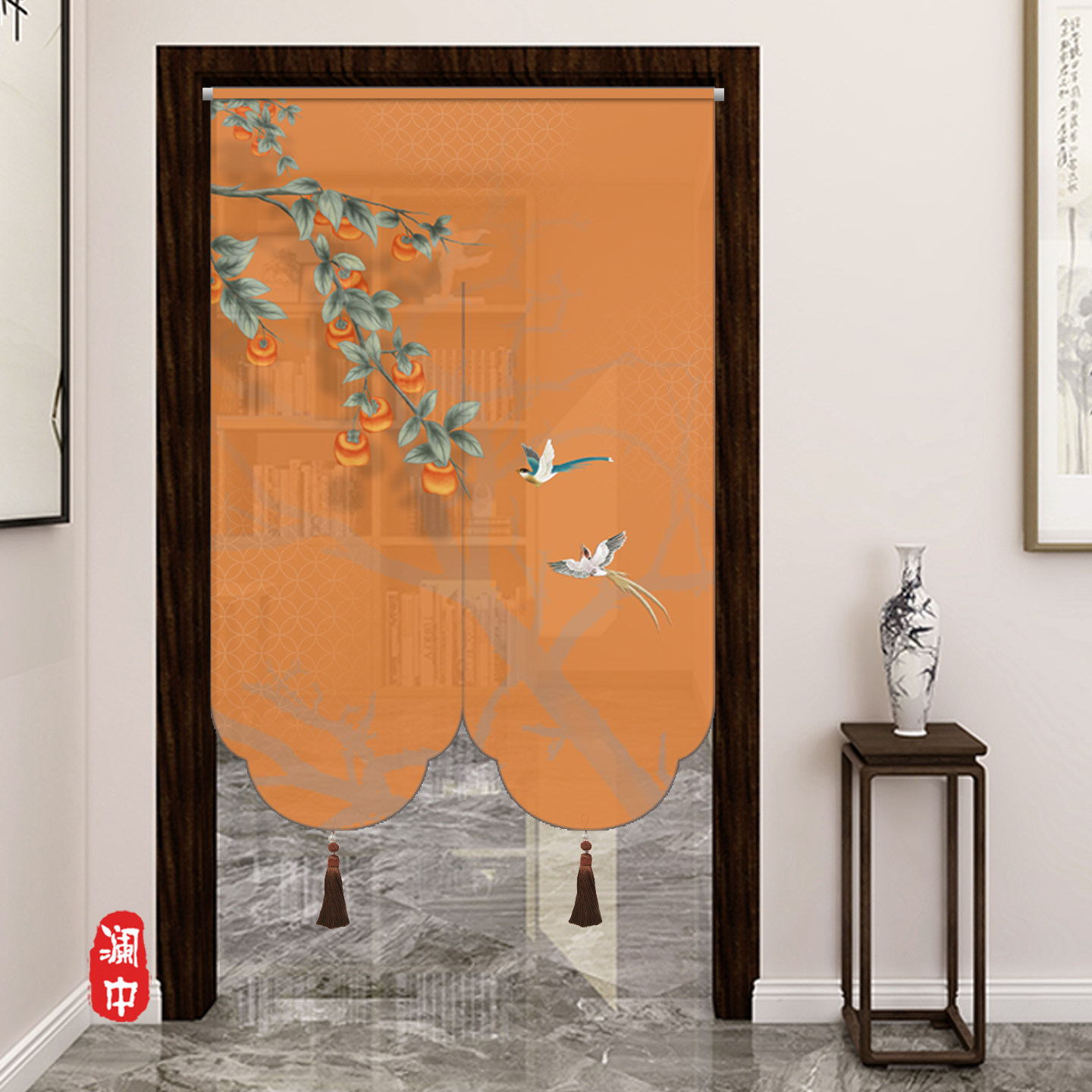 新中式门帘隔断帘入户卧室家用遮挡帘喜庆挡风风水化解薄纱半帘子,居家布艺,门帘,淘宝优惠券,粉丝福利购,淘宝优惠卷