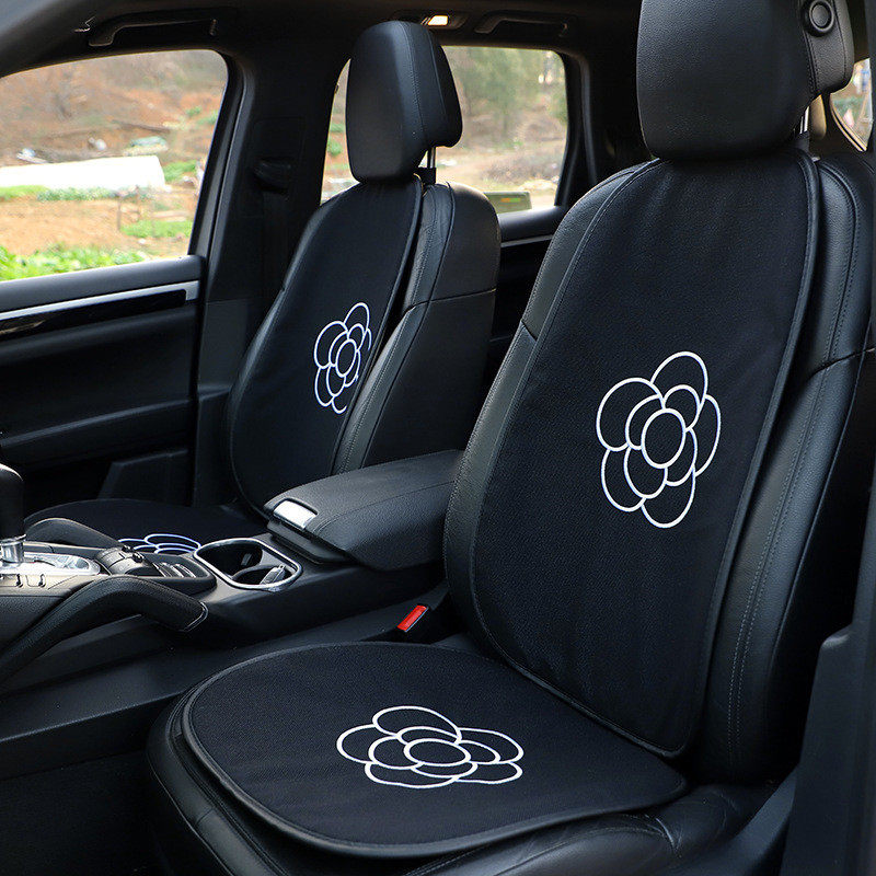 汽车坐垫车用简约高档棉麻车载座椅半包座垫套坐垫透气防滑垫单片