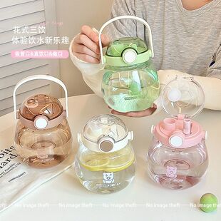 高颜值大容量耐高温儿童双饮杯子可爱带茶漏吸管网红大肚杯大水杯