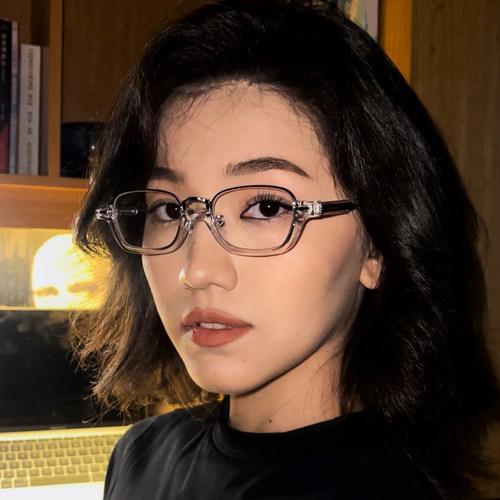 复古gm半框眼镜女可配近视镜