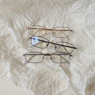 小方框复古金丝边金属可配近视度数眼镜框男斯文平光镜架女素颜男