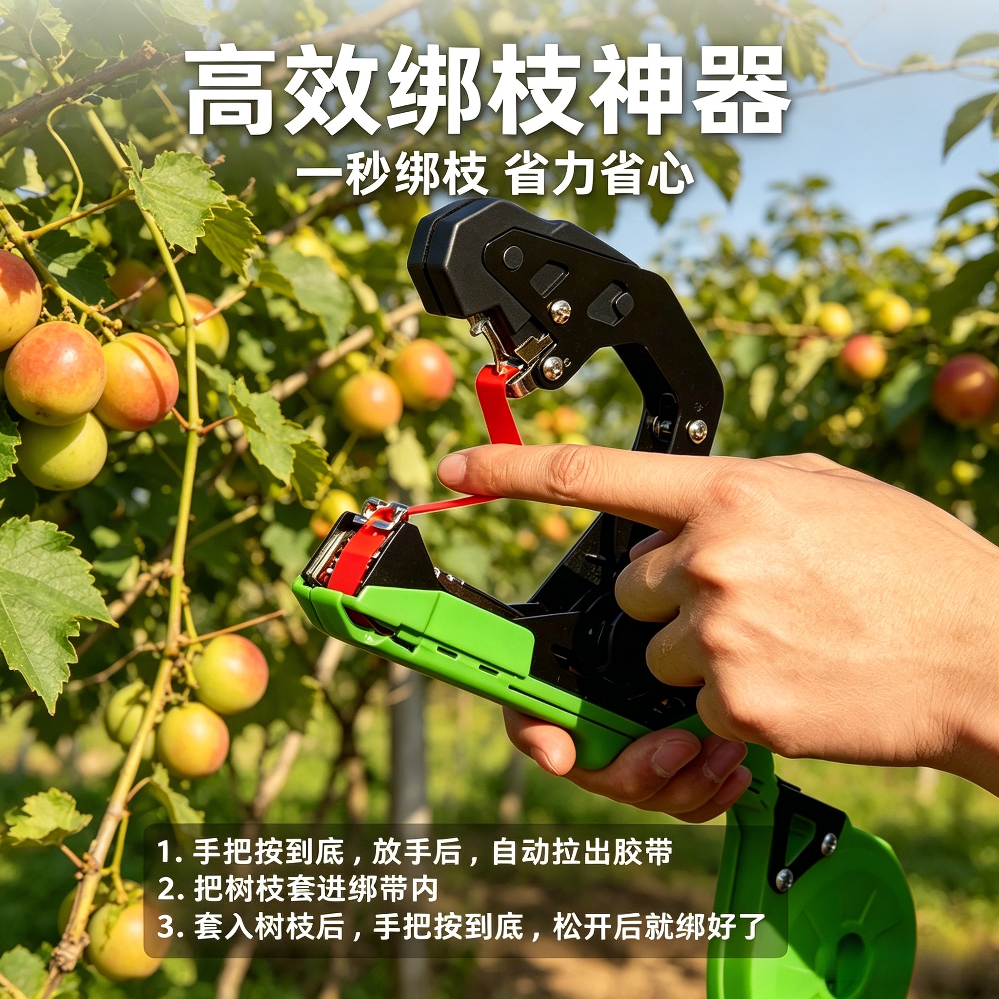 葡萄绑枝机神器 园林藤蔓捆绑器 西红柿黄瓜枝条快速捆扎绑蔓工具图片