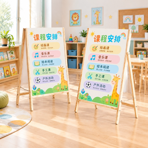 实木A字架双面KT板迎宾牌