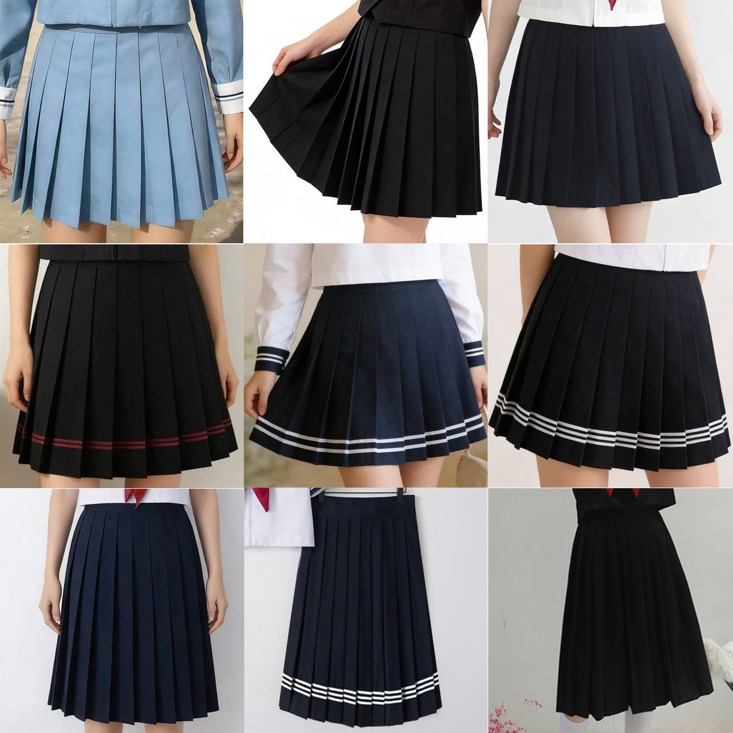 学院风校服中长款女生JK半身裙