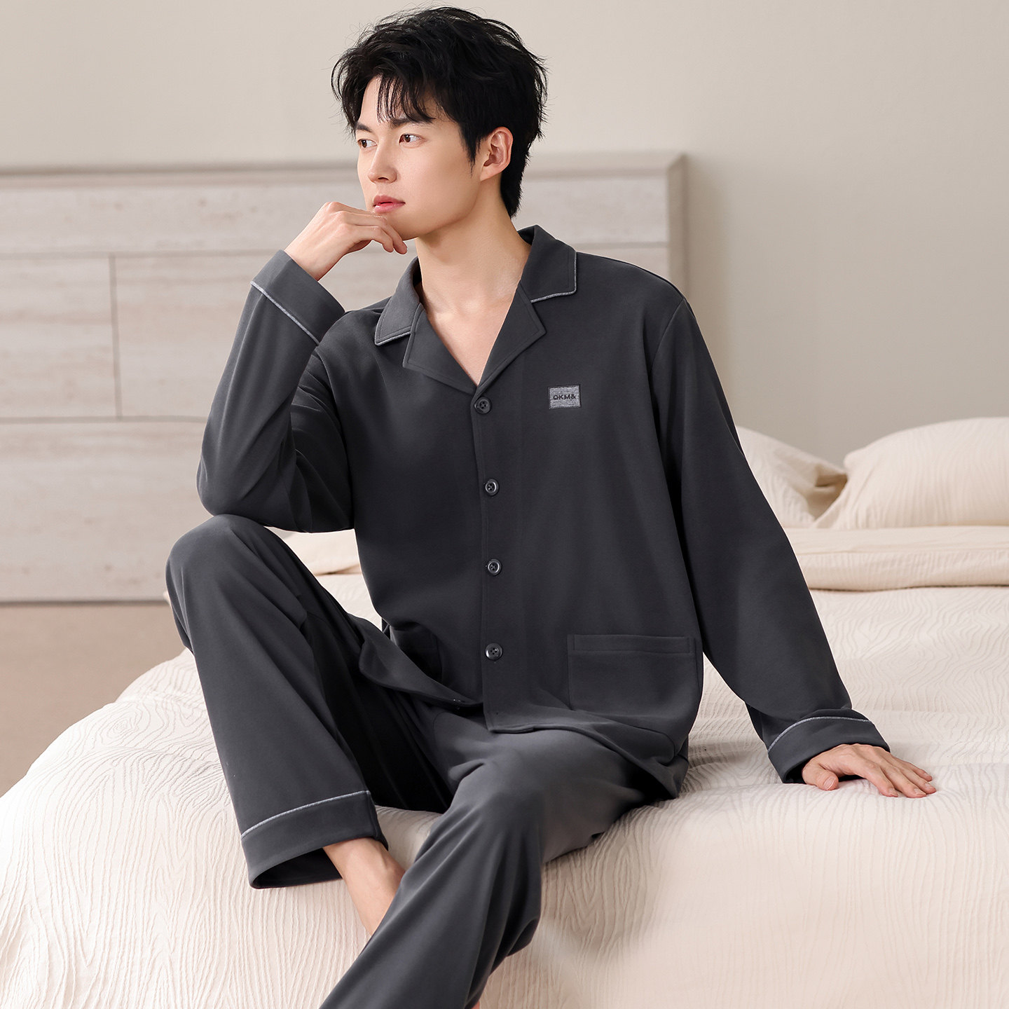 德绒睡衣男士秋冬季长袖薄绒2025新款加厚保暖磨毛男款家居服套装