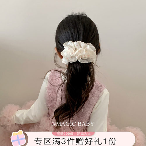 魔丽宝贝森系网纱碎花甜美香蕉夹