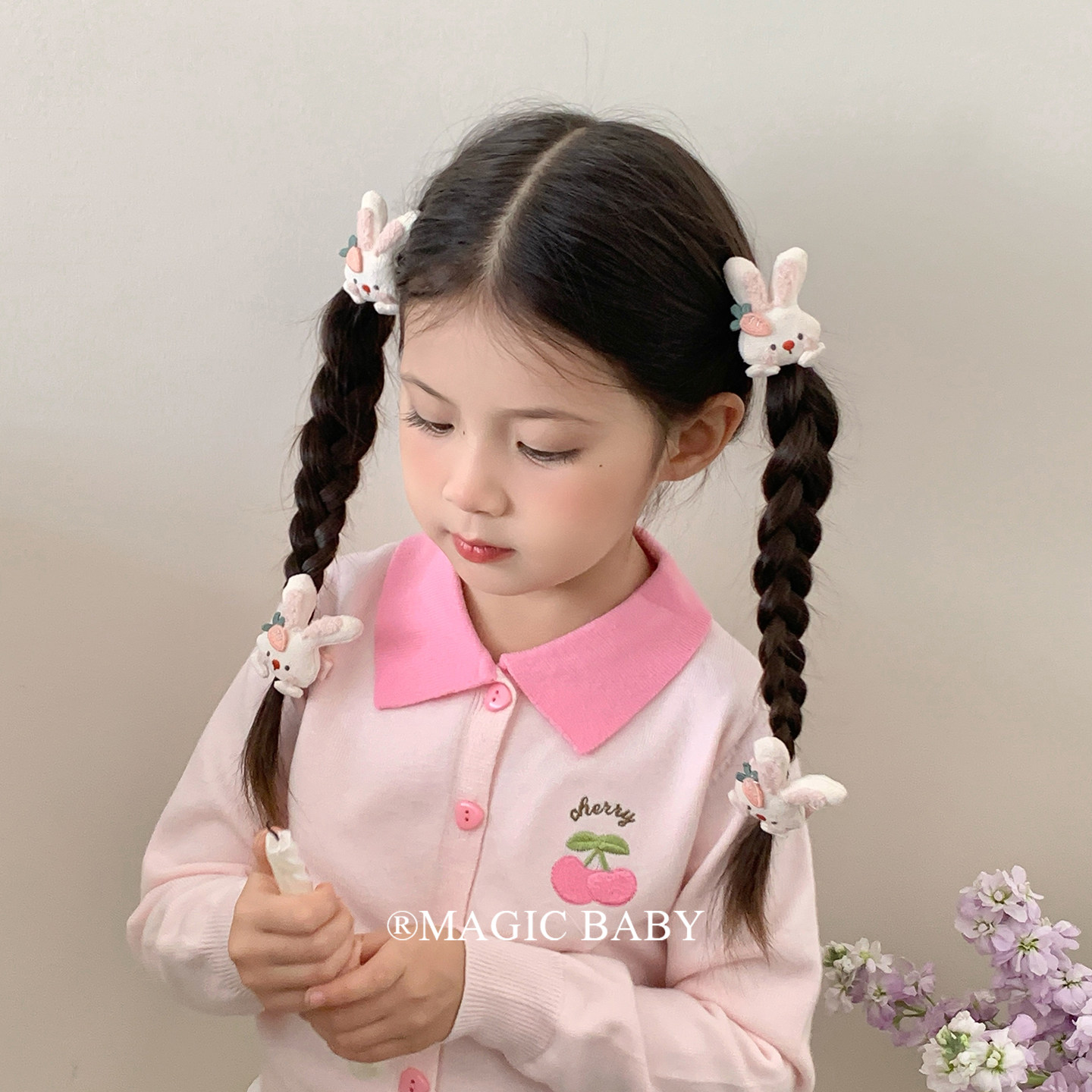 儿童可爱立体胡萝卜小兔子发圈发夹甜美宝宝发夹扎发皮筋发饰韩系,童装/婴儿装/亲子装,发饰,淘宝优惠券,粉丝福利购,淘宝优惠卷