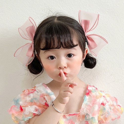 网纱蝴蝶结侧边儿童韩版公主