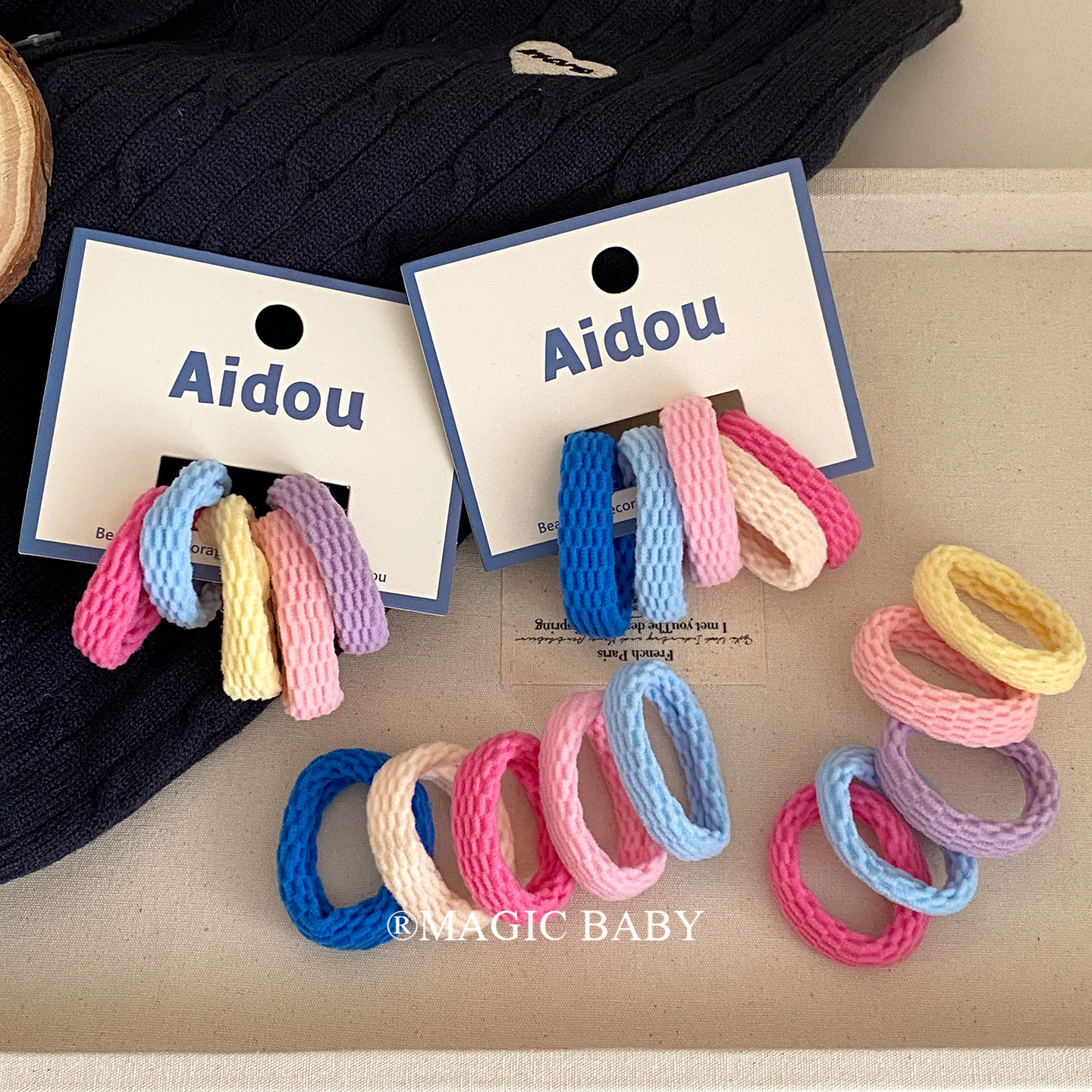 5个装 彩虹色布艺毛巾发圈儿童加粗高弹力基础皮筋宝宝扎发头绳,童装/婴儿装/亲子装,发饰,淘宝优惠券,粉丝福利购,淘宝优惠卷