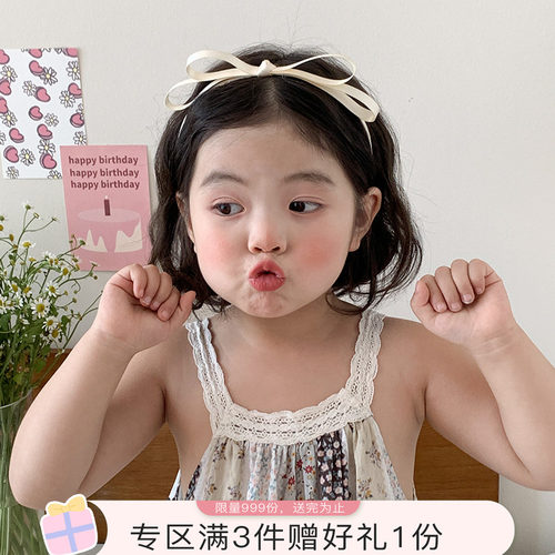 软萌公主双层丝带蝴蝶结发箍