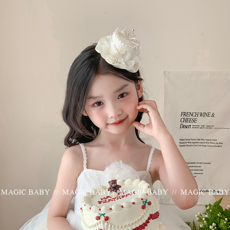 甜美可爱宝宝生日头饰生日帽发夹