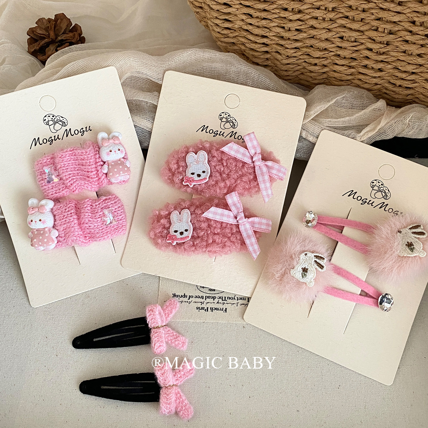 毛绒粉色系列发夹儿童甜美萌趣小兔子夹子秋冬新年bb夹蝴蝶结发卡,童装/婴儿装/亲子装,发饰,淘宝优惠券,粉丝福利购,淘宝优惠卷