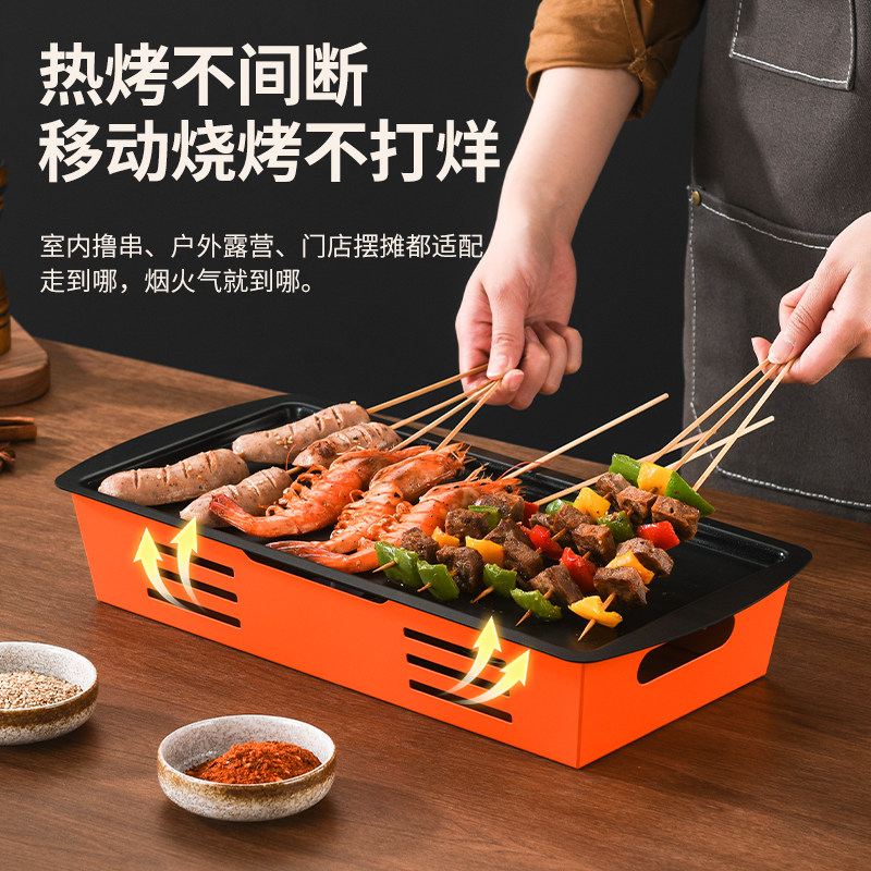 不锈钢不粘固体酒精烤鱼炉酒精炉
