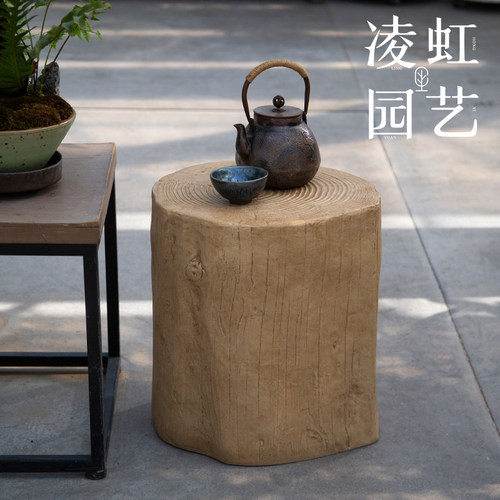 镁泥边几木纹树桩茶几边几民宿风