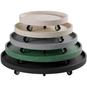 凌虹圆形移动花盆托盘带滚轮万向轮底座简约北欧风仿水磨石花岗i.