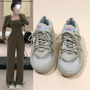 丑萌运动老爹鞋女2023年秋冬季新款街拍复古百搭学生轻便休闲鞋潮