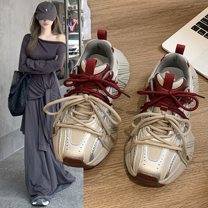 厚底增高巴黎老爹鞋女2026年夏秋季新款百搭透气网面休闲运动鞋子