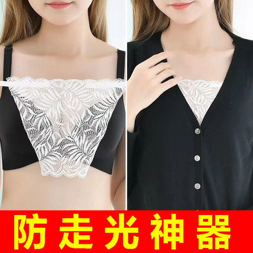 V领防走光神器一片式抹胸蕾丝布