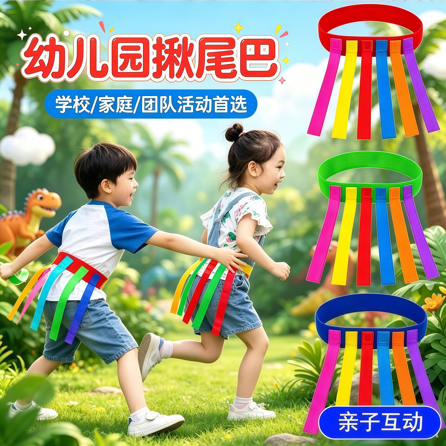 幼儿园揪尾巴道具儿童亲子抓腰带