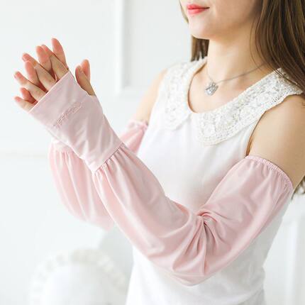 冰丝加长加宽冰袖女防晒夏季大码宽松防晒套袖子薄款户外骑车透气