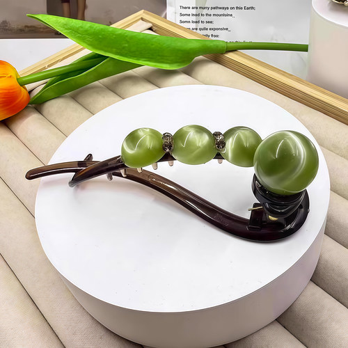 渐变珠珠扭扭夹后脑勺一字夹头饰