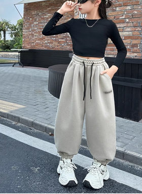 女童春秋款运动卫裤束脚裤