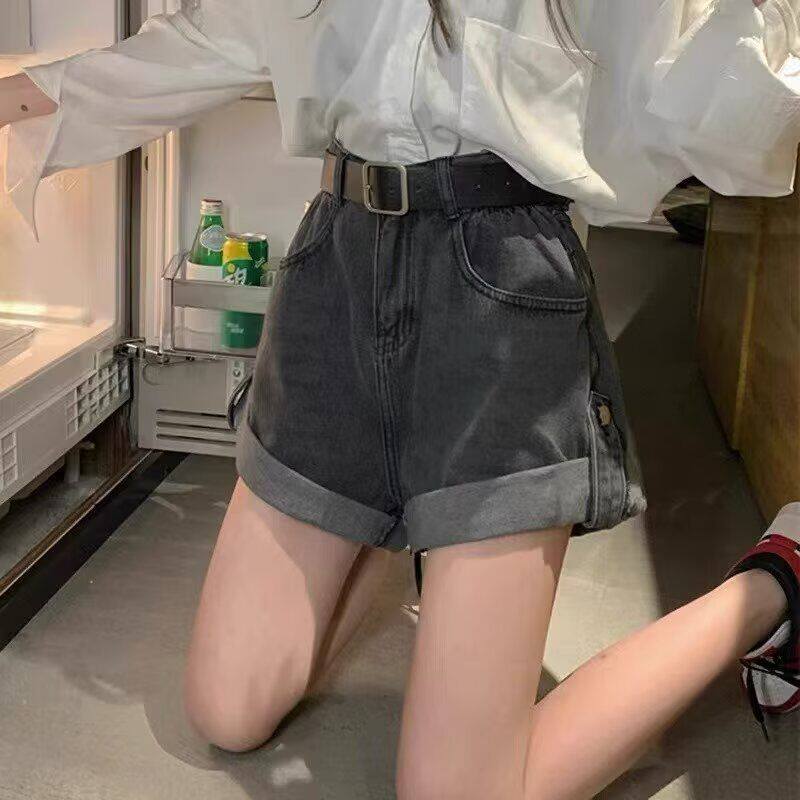 2026大码复古直筒短裤女装夏季新款宽松高腰显瘦卷边阔腿短裤子潮