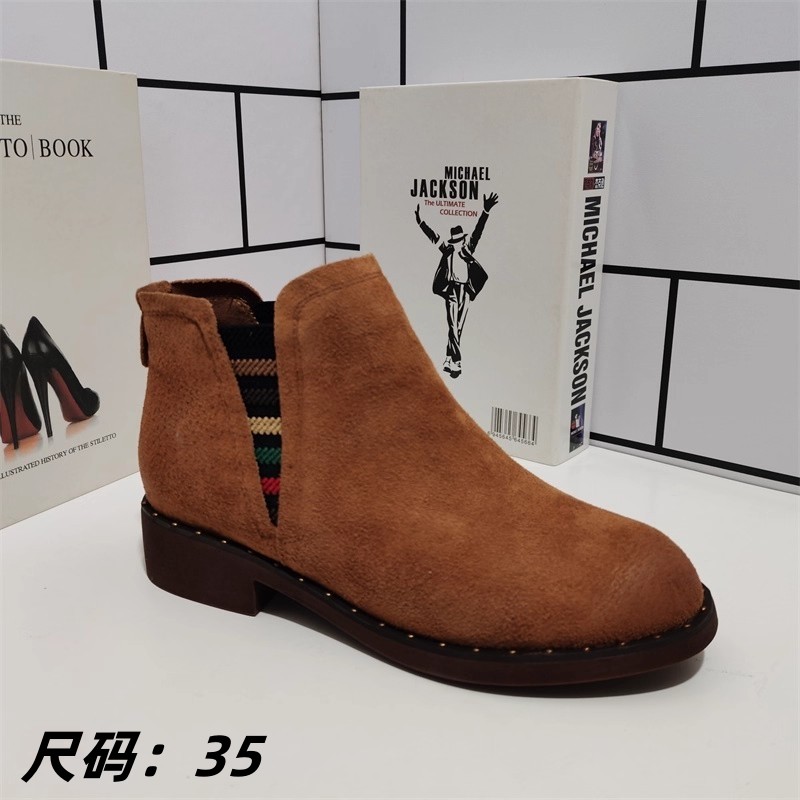 外贸真皮断码女鞋英伦风低跟磨砂皮短靴透气休闲靴子特价清仓处理,女鞋,时装靴,淘宝优惠券,粉丝福利购,淘宝优惠卷