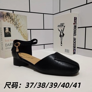 商场撤柜断码女鞋夏季低跟中空凉鞋百搭一字扣带包头凉鞋特价